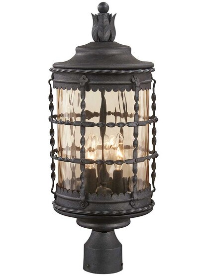 Mallorca 3-Light Post Mount in Spanish Iron.
